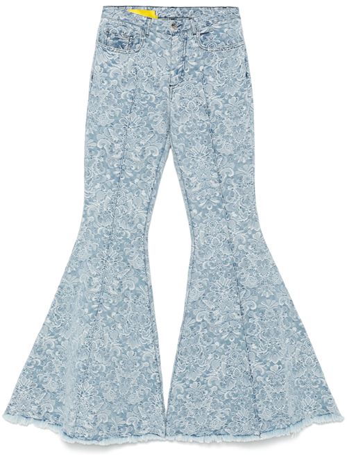 Pantaloni in denim broccato a zampa d'elefante MARQUESALMEIDA | RST25TR0237DNBLBLIGHT BLUE